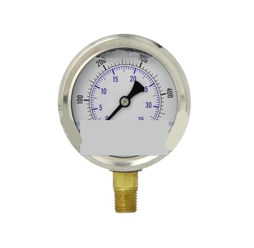 Manomètre 0-500 PSI 2,5 pouces avec raccord bas 1/4 NPT pour circuit hydraulique