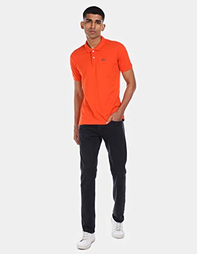 Image of Arrow Sport Solid Polo T-Shirt for Men - Regular Fit, Cotton Half Sleeves Mens Tshirt