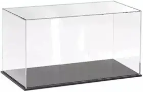 Caixa Expositora em Acrílico Transparente- base cor preta (30x15x20(h))