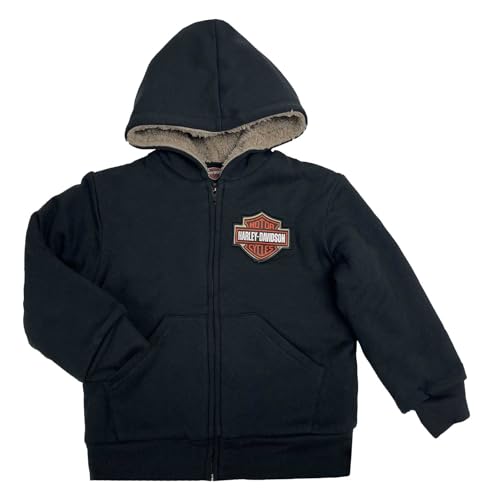 Harley-Davidson Little Boys' Bar & Shield Sherpa Lined Hooded Jacket w/Graphics