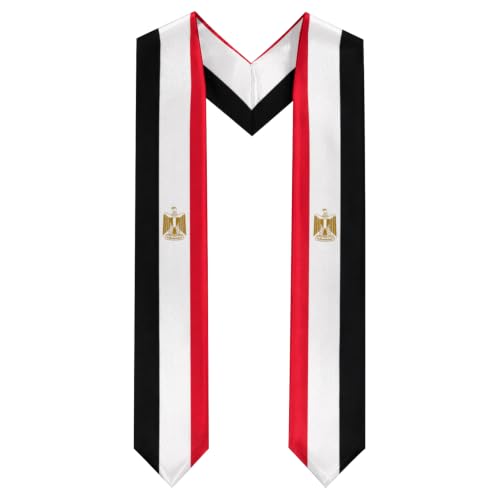 Egypt Egyptian Flag Graduation Stole Scarf Shawl Sash for Abroad Student International Study Class of 2026 Decor Stoles Gift