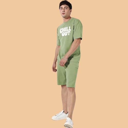 Image of Men's Co Ord Set || Pure Cotton Lycra Printed Night Dress for Men || Sleepwear Pajama Set for Men || Casual Home Wear Set || Shorts Pajamas Set || Night Suit for Adults