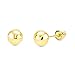 14k REAL Yellow Gold 6mm Ball Stud Earrings with Screw Backs