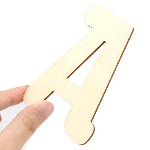 JAPCHET 104 Pieces 4 Inch Wood Wooden Letters, Unfinished Decorative Paintable Wood Craft Alphabet Cutout Capital Wooden Letters for Painting, Home Wall Door Decor, Crafts, DIY Project