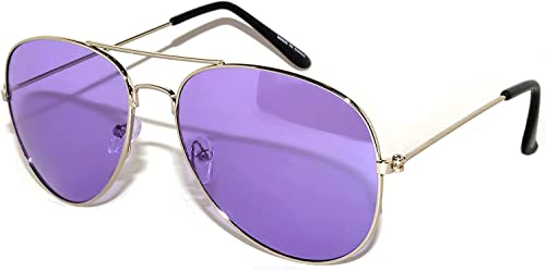 Purple Gradient Lens Silver Metal Frame Ladies