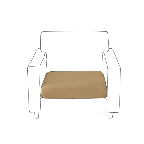 Image of HOKIPO 100% Waterproof Stretchable Seat Couch Cushion Cover, 1 Seater, Camel (NEW-AR-5352-CML)