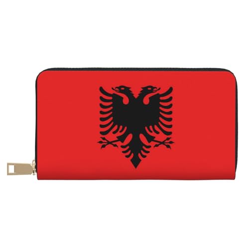 Monedero de mano con bandera albanesa ideal para salir con el movil y monedas