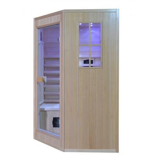 Bagno Italia Sauna 125x110 cm biposto infrarossi e finlandese combinata 6 irradiatori cromoterapia radio I11