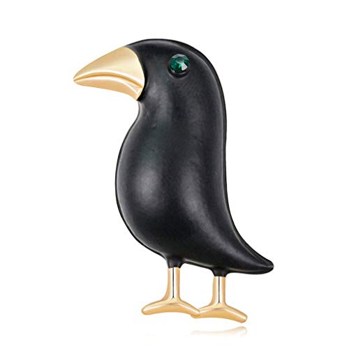 Broche crow en alliage noir accessoire élégant pour robe et sac de dame