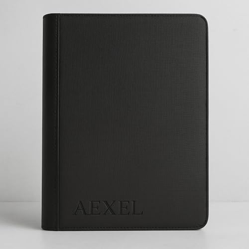 Image of Premium Trading Card Zipper Binder 360 Card Capacity 9 Pocket Pu material For Trading Cards, Sports Cards, TCG Cards (Jet Black)