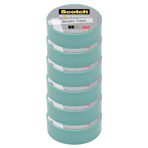 3M Washi Tape Pastel Blue 15mmx10m cinta de papel decorativa para scrapbooking y papelería