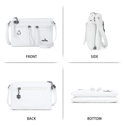 Image of Angel Kiss Small Crossbody Bag for Women Leather Crossbody Purse Triple Compartments Cell Phone Purse Shoulder Bags for Women