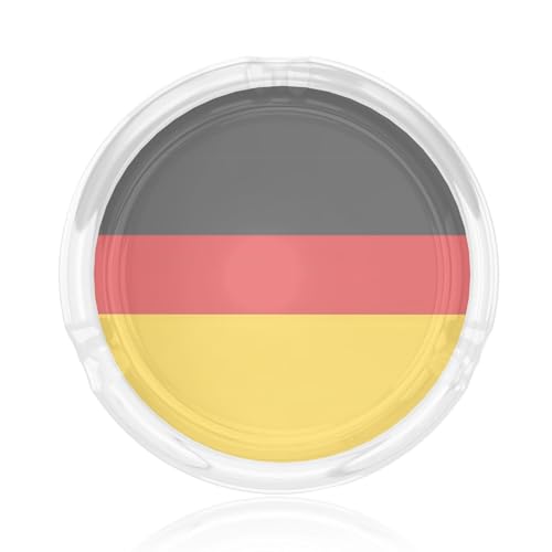Cenicero de cristal para puros con bandera de Alemania, cenicero de cristal decorativo, cenicero redondo para el hogar, la oficina