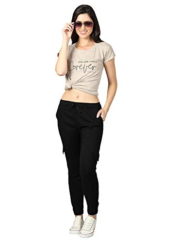 Image of dockstreet Girls /Women Cargo Joggers in Pure Thick Hosiery Soft Cottonfor a Relaxed Feel /Multipurpose in Their use for Athletic, Casual, Everyday wear and Suitable for All Seasons