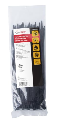 Image of Gardner Bender 46-412UVB Nylon Heavy-Duty, Doublelock, Cable Tie, 12 in., Black