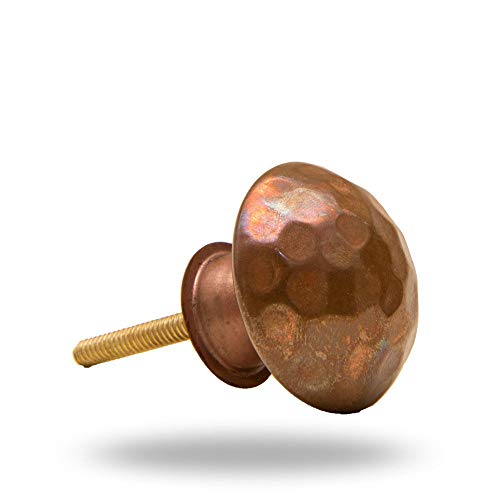 TRINCA-FERRO Set of 12 Round Hammerbeat Design Copper Bronze Metal Cabinet Knobs Drawer Knobs for Kitchen Cabinets and Drawers Decorative Cabinet Hardware Dresser Cupboard Wardrobe Closet Bathroom by TRINCA-FERRO - Used condition - Image 5