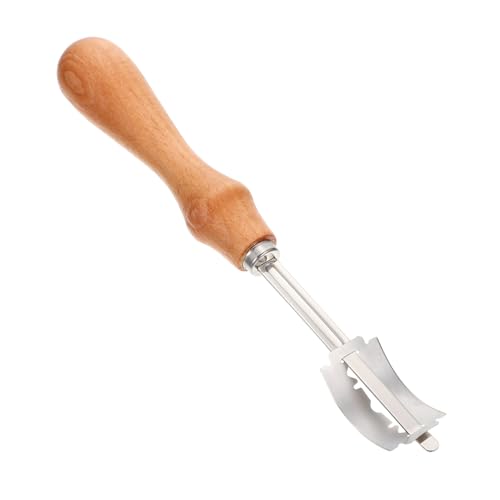TOYANDONA Cuchillo para Cortar Pan Profesional con Mango Acero Inoxidable Greñador y Rebanador Preciso para Panadería y Repostería Herramienta Segura y Duradera para Chefs y Aficionados