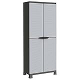 APERTURA FÁCIL Y CÓMODA, CIERRE SEGURO. Las puertas se abren 180 °. Candado listo (no incluido).Capacidad de carga por balda: 20 kg