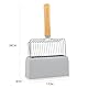 Fhintory Katzenstreuschaufel mit Behälter, Katzenklo Schaufel Metall mit Halterung, Katzenstreu Schaufel mit Holzgriff, Lochabstand 7mm, Länge 28cm, Litter Box Scoop, Cat Litter Scoop