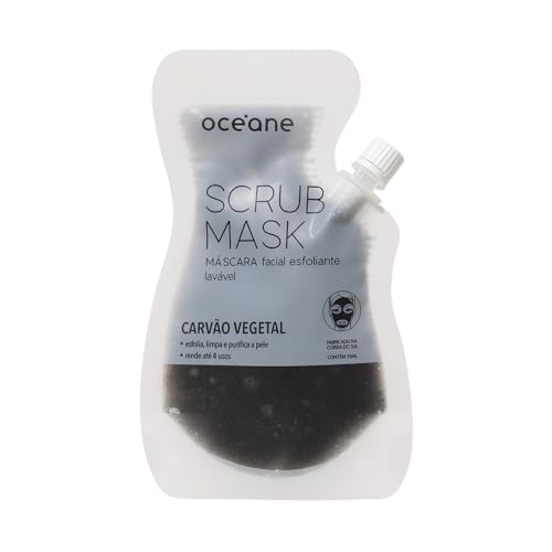 Océane Máscara Facial Esfoliante de Carvão Vegetal 4 Usos - Scrub...