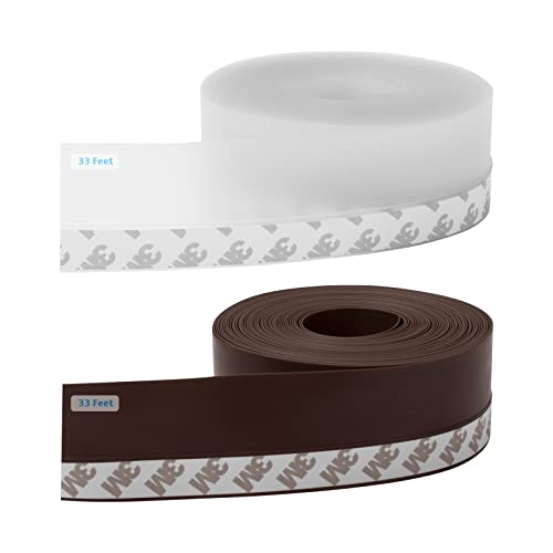 33 Feet Silicone Seal Strip | Weather Stripping Door Bottom Seal Strip | Seal Gaps Around Doors | Showers And Windows For Door And Windows Gaps ,Collision And Side And Shower Glass Gaps -2 Pack #TOP6