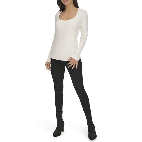 Image of Calvin Klein Women's Square Neck Long Sleeve Sweater