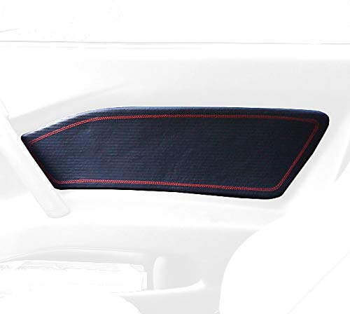 RedlineGoods Door Insert Covers Compatible with Hyundai Tiburon 2003-08. Tailor Made - not Universal. Genuine top-Grade Italian Black Leather with Blue Thread
