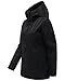 MARIKOO Damen Soft Feel Übergangsjacke Fleece gefüttert wasserdichte Funktionsjacke mit Kapuze Minaa 16 Black Gr. 3XL