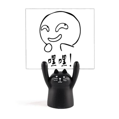 Support mémo chat noir Evil Laugh pour déco de bureau zen