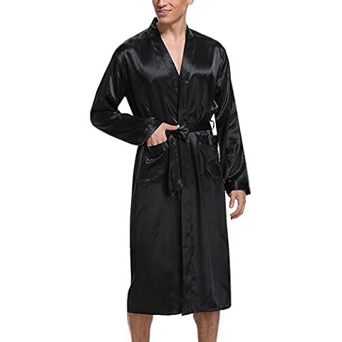 Irdcomps Men's Silk Satin Kimono Robe Cover