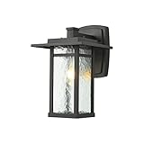Smeike Outdoor Wall Sconces, 13.6”H LED Exterior Light Fixture, Matte Black Finish Exterior Wall Lan
