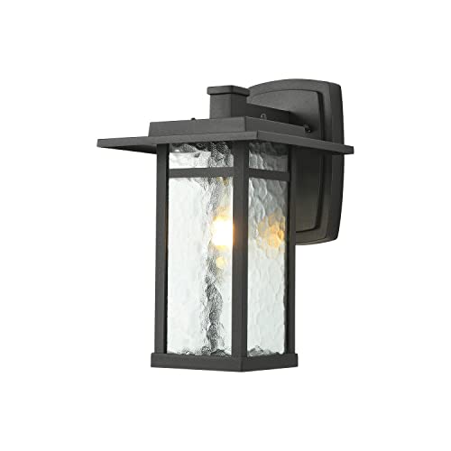 Smeike Outdoor Wall Sconces, 13.6”H Led Exterior Light Fixture, Matte Black Finish Exterior Wall Lanterns For Porch, Garage, Front. Water Glass #TOP5