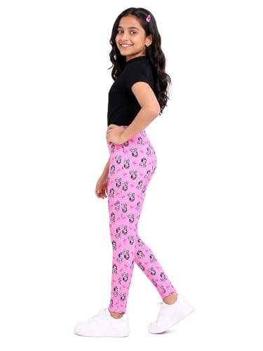Image of BODYCARE Kids Girls Cotton Leggings | Soft Stretchable Pants, Playtime, Yoga & Casual Wear | Comfortable Elastic Waist Leggings for Toddler & Kids Girls