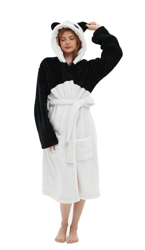 Roupão Adulto de Desenhos Animados Animal de Franela Roupão, panda, M