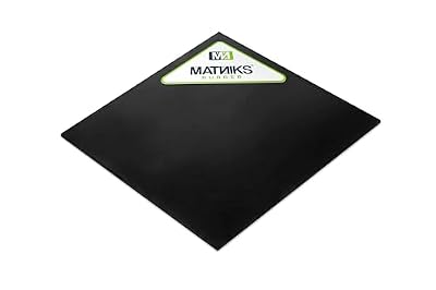 MATNIKS Neoprene Rubber Sheet, Heavy Duty, High Grade 60A, Black, 12x12-Inch by 1/8 (+/- 5%) for Plumbing, Gaskets DIY Material, Supports, Leveling, Sealing, Bumpers, Protection, Flooring