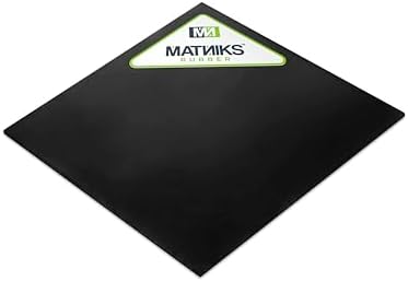 MATNIKS Neoprene Rubber Sheet, Heavy Duty, High Grade 60A, Black, 12x12-Inch by 1/8 (+/- 5%) for Plumbing, Gaskets DIY Material, Supports, Leveling, Sealing, Bumpers, Protection, Flooring