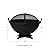 Ash & Ember 32in Hemisphere Fire Pit with Screen and Poker, Cast Iron High-Temperature Black Paint Fire Bowl, Wood Burning Backyard Fireplace, Portable Outdoor Firepit