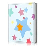 FINTIE Álbum de fotos de 4 x 6 pulgadas, 52 bolsillos, pequeña capacidad, cubierta de cuero vegano premium, álbumes portátiles para bodas, niños y niñas, estrellas coloridas
