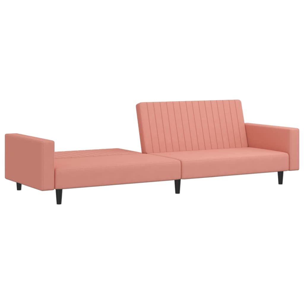 Sofa z funkcją spania 2-osobowa, różowy aksamit, 220 x 84,5 x 69 cm, wymienna, do salonu, pokoju gościnnego, wygodna sofa do spania, wytrzymała konstrukcja