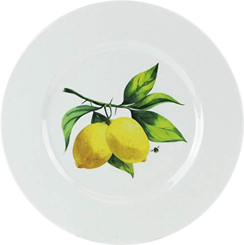Reston Lloyd Fresh Lemons, 6Pc Melamine Salad Plate Set, White, Lemon, Green (72419Set) #TOP7
