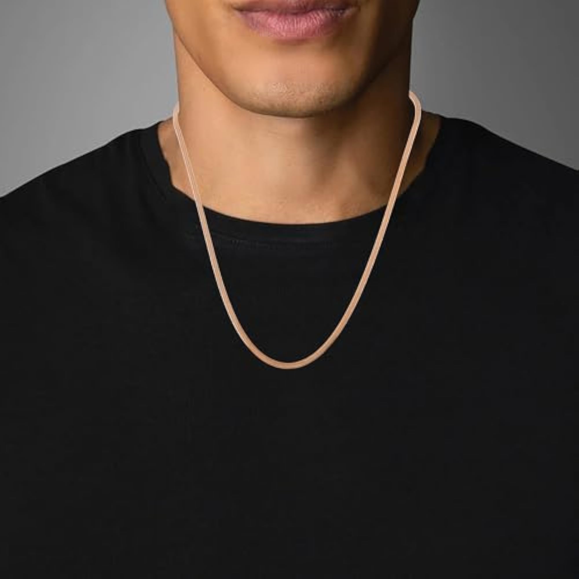 Men's Pure Copper Flat Snake Chain Necklace