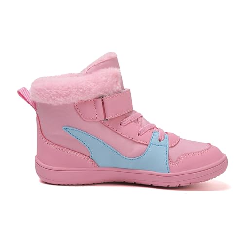 Barefoot Shoes Kids Boys Girls Trail Running Shoes Minimalist Zero Drop Sole Cotton Boots Fur Lined Hiking Walking Shoes (Little Kid/Big Kid)3