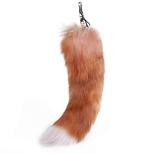 URSFUR Crystal Fox Tail Keychain Bag Charm Pendant Cosplay Tassel Key Chain