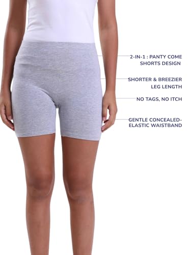 Image of mackly Girls Mini Innershorts (Pack of 2) - Lightweight Cotton 2-in-1 Panty Shorts with Built-in Gusset, Full Coverage, Tag-Free Comfort