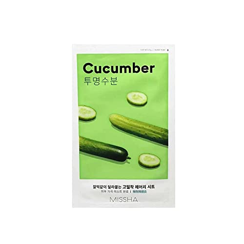 MISSHA - Airy Fit Sheet Mask Cucumber Water Type | Refreshing Hydration | Soothes and Revitalizes the Skin | Cucumber Extract, 1 g