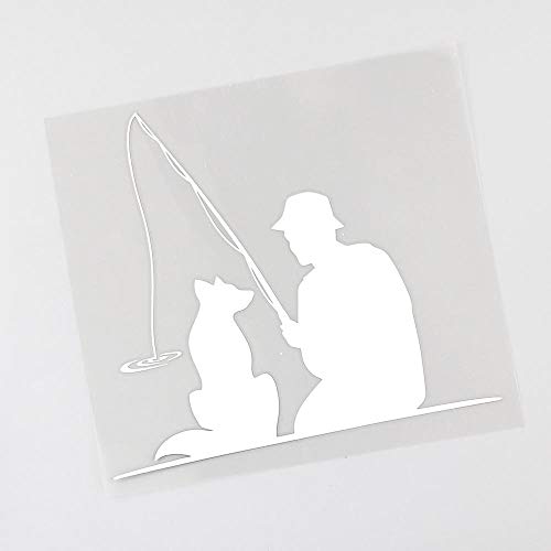 PMSMT 2Pcs adesivi auto pescatore adesivo con cane...