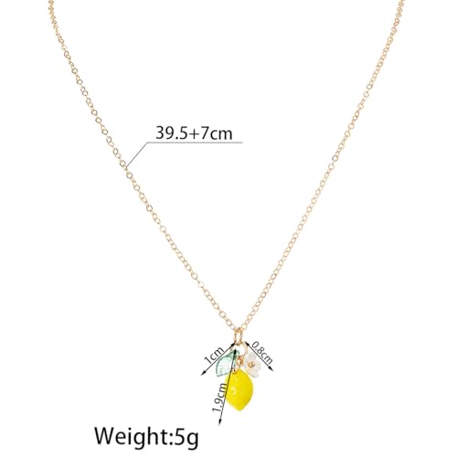 Lemon Necklace Lemons Pendant Necklace Fruit Necklace Exquisite And Adorable Handcrafted Work Lemon Jewelry2