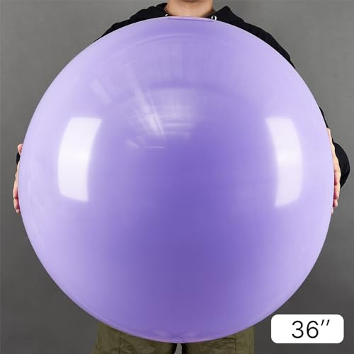 Image of PartyWoo Lavender Balloons 4pcs 36 Inch Light Pastel Purple Lilac Purple Latex Helium Balloons for Birthday Baby Shower Graduation Wedding Anniversary Bridal Shower Party Decorations Purple-Q10