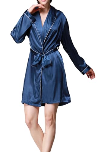 Vêtements de nuit femmes avec cette robe kimono léger en peignoir simulation soie