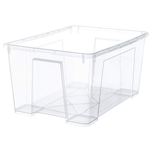 Boîte SAMLA empilable 45l en plastique robuste transparent